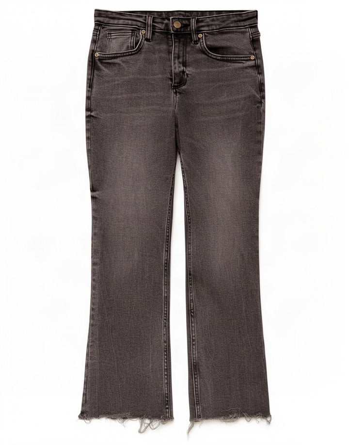 Calça jeans feminina Zara Bootcut EU 38 pequena W28 L26 algodão cinza
