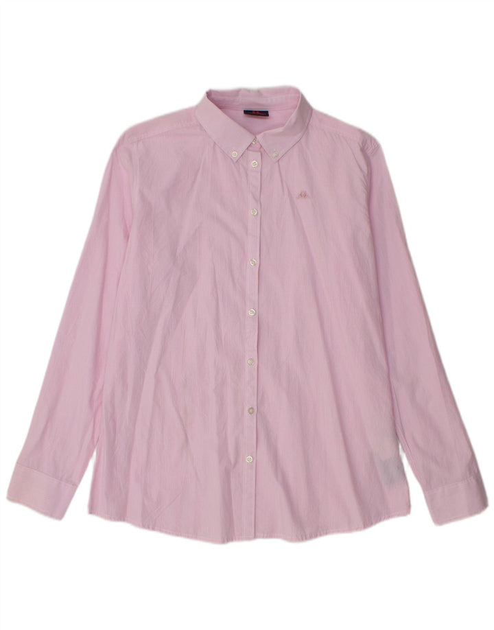 Camisa feminina Kappa UK 16 grande algodão xadrez rosa