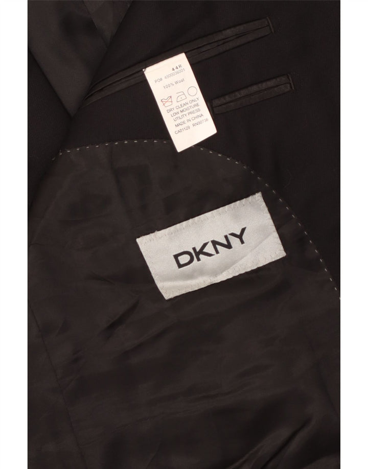 Jaqueta blazer masculina Dkny com 2 botões Reino Unido 44 2XL lã preta
