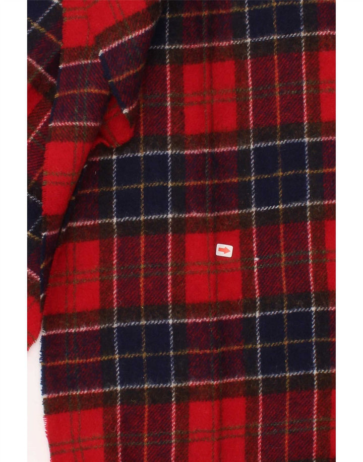 Lenço retangular masculino Barbour tamanho único de lã xadrez vermelha clássico