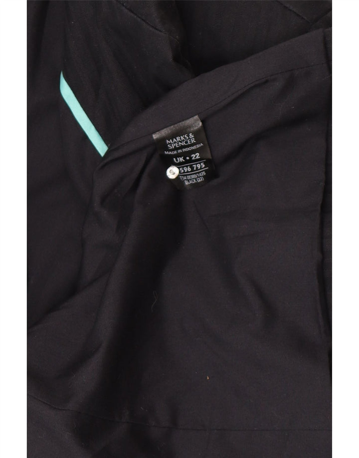 Jaqueta blazer masculina de 2 botões Marks & Spencer Reino Unido 22 3XL algodão preto