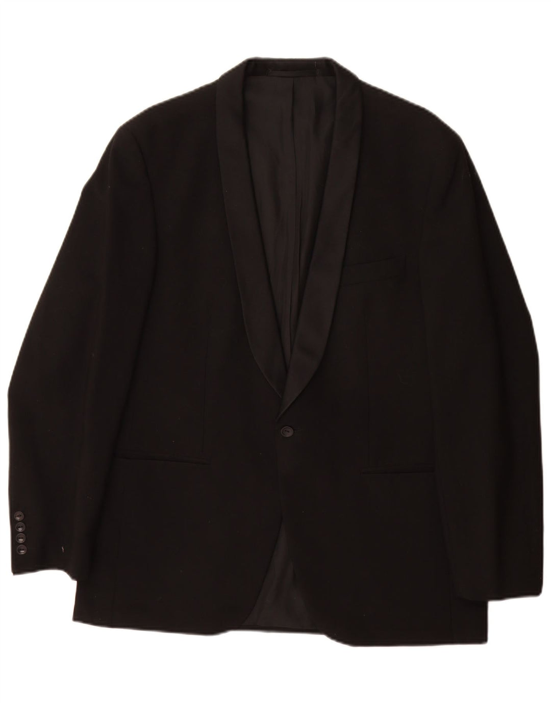 Jaqueta blazer masculina vintage com 1 botão UE 50 grande lã preta nova