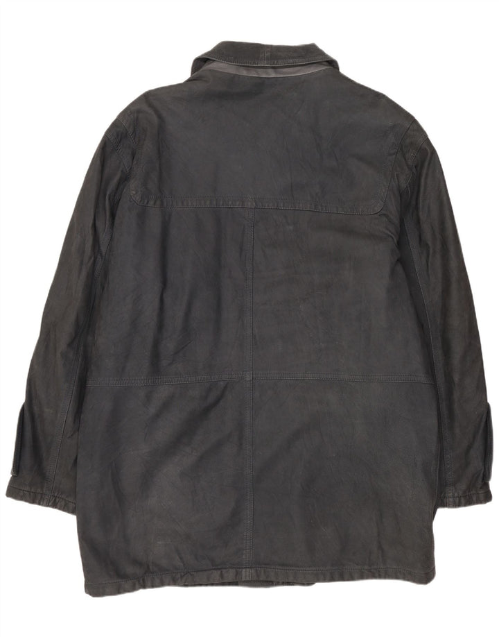 Casaco de couro masculino Blue Duck IT 50 grande azul marinho