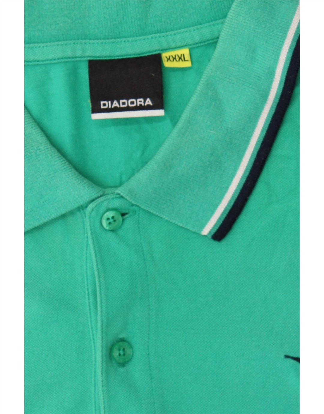 DIADORA Mens Polo Shirt 3XL Turquoise Cotton Vintage Diadora and Second-Hand Diadora from Messina Hembry 