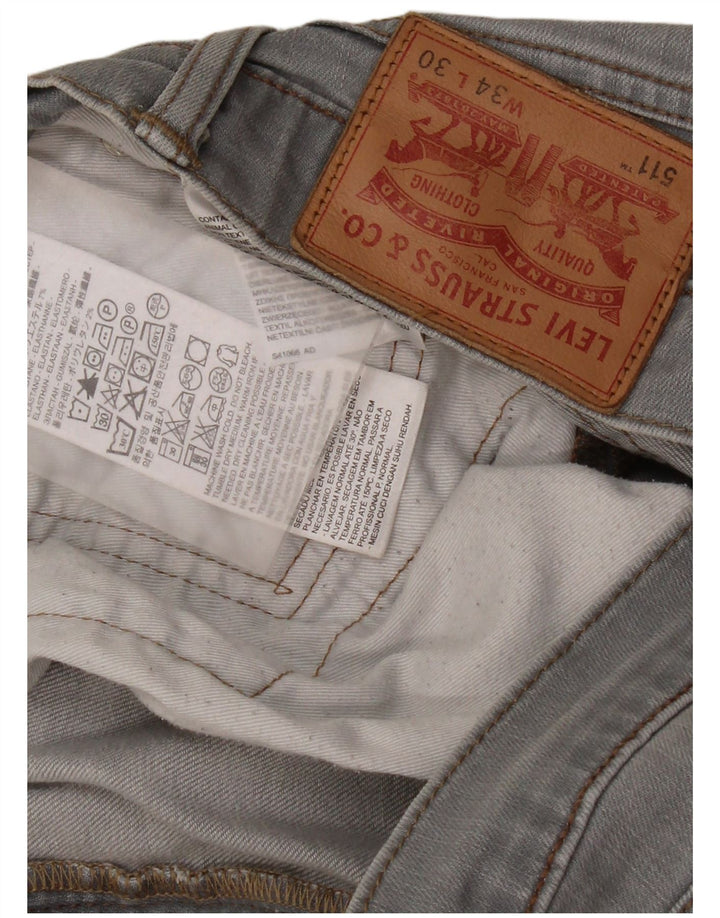 Calça Jeans Levis 511 Slim Masculina W34 L30 Cinza Algodão