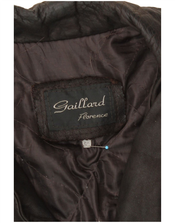 Jaqueta de couro masculina vintage IT 50 grande couro marrom