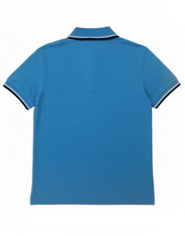 Camisa polo masculina Diadora pequena azul algodão