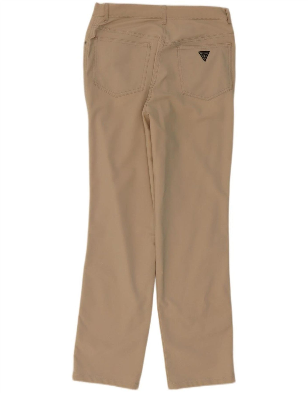 Calça feminina reta casual GUESS W32 L30 bege nylon