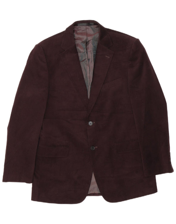 Jaqueta blazer masculina de 2 botões Marks & Spencer Reino Unido 40 poliéster marrom médio