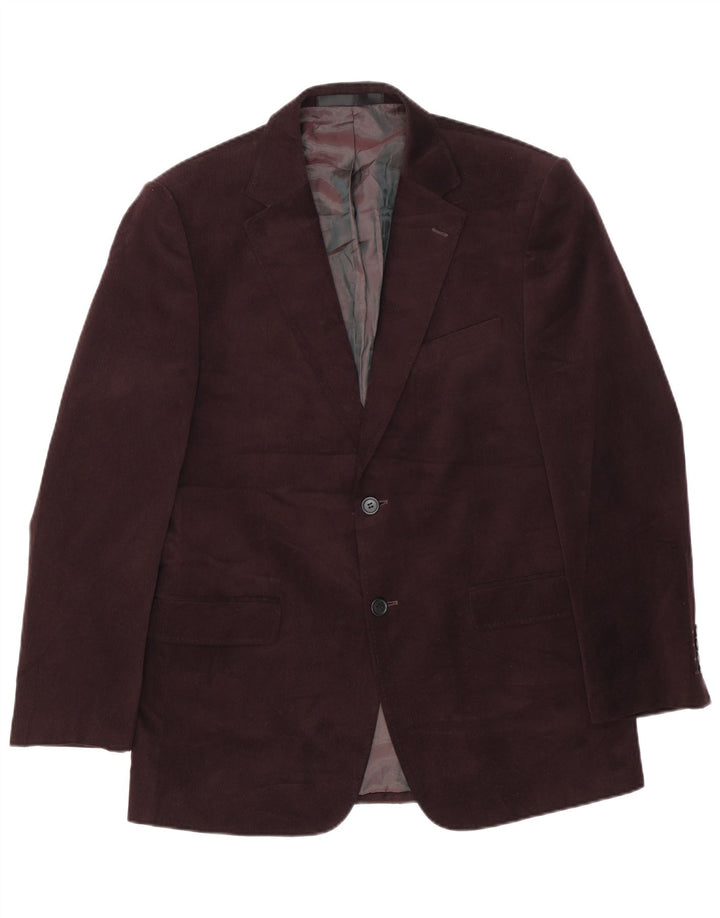 Jaqueta blazer masculina de 2 botões Marks & Spencer Reino Unido 40 poliéster marrom médio