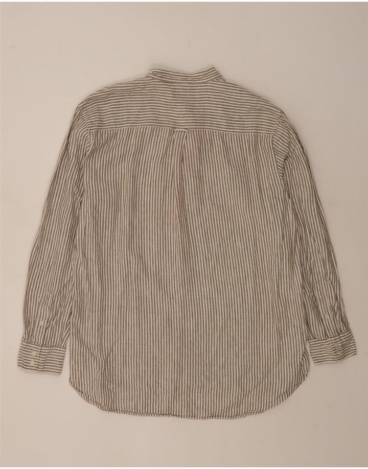 Boden Camisa de Pulôver Masculina XL Linho Marrom Listrado