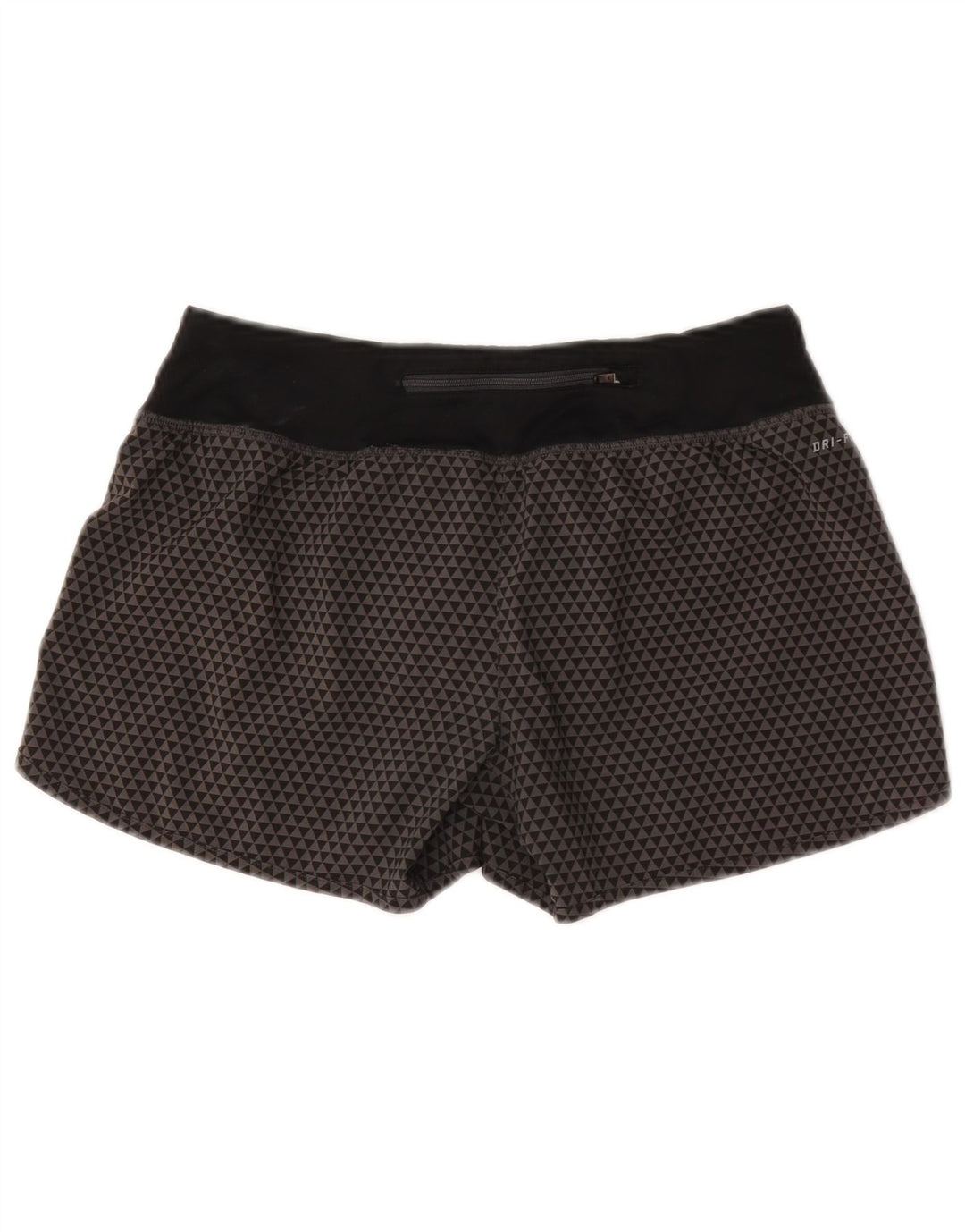 Shorts esportivos femininos Nike UK 10 poliéster geométrico cinza pequeno