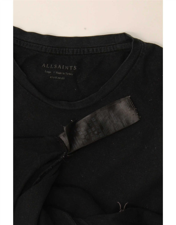 Camiseta masculina All Saints Regular Fit Top Grande Algodão Preto