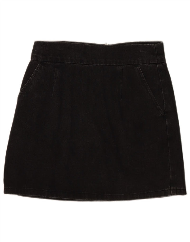 Mini saia jeans feminina Topshop W28 algodão preto médio