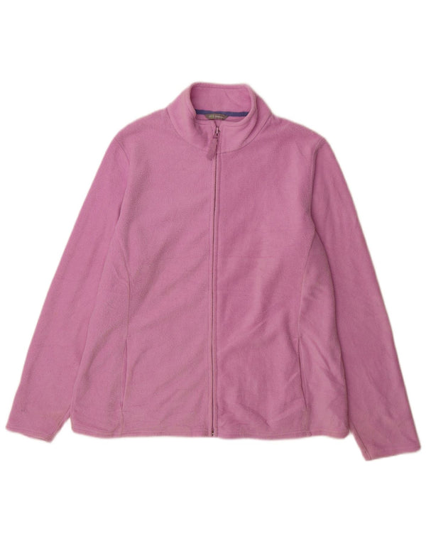 Jaqueta de lã feminina Marks & Spencer UK 20 2XL poliéster rosa