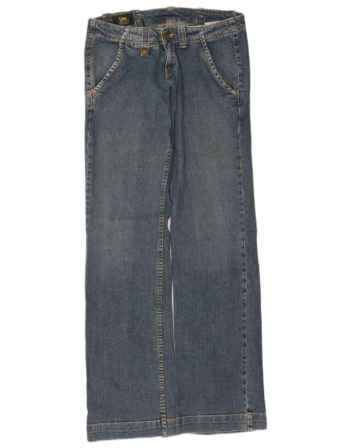 Lee Jeans feminino de perna larga W28 L30 algodão azul