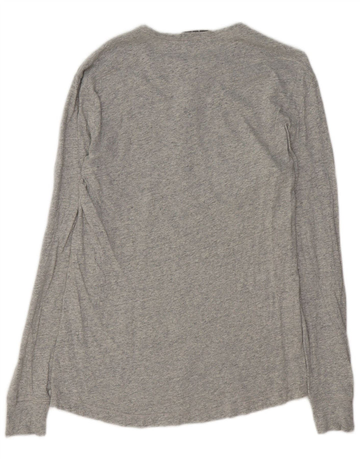 Calvin Klein Jeans masculino top manga comprida pequeno algodão manchado cinza