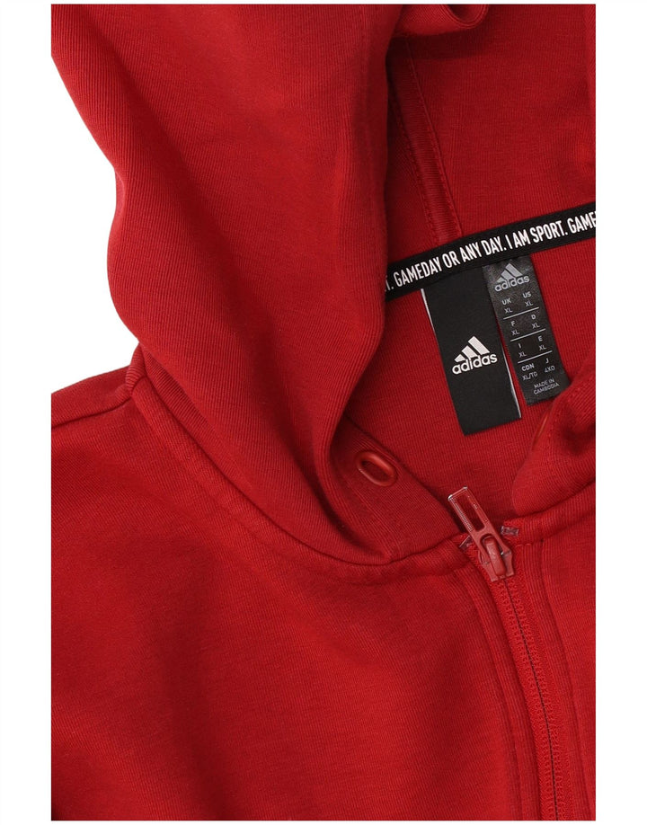 Suéter adidas masculino com capuz e zíper XL vermelho