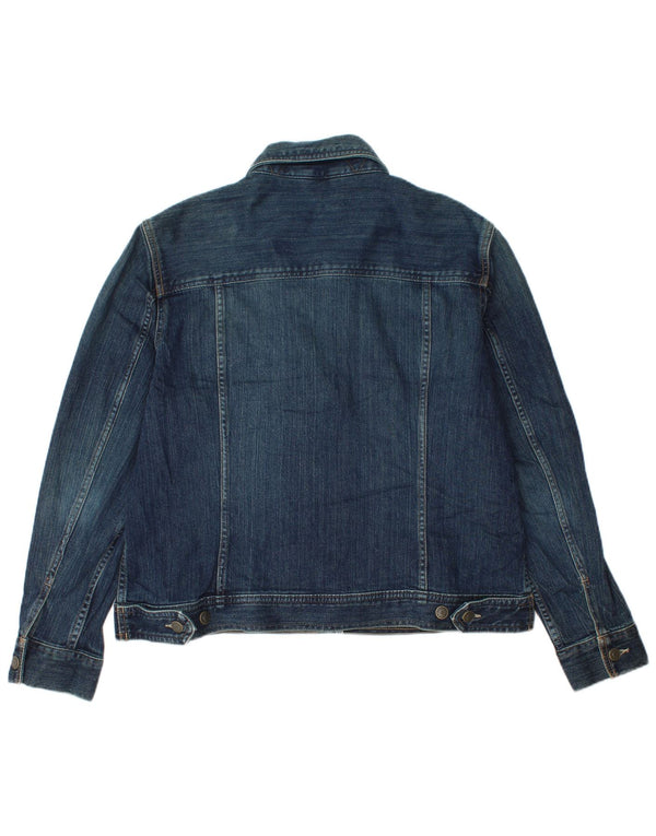Jaqueta jeans feminina Eddie Bauer Reino Unido 18 XL azul marinho algodão