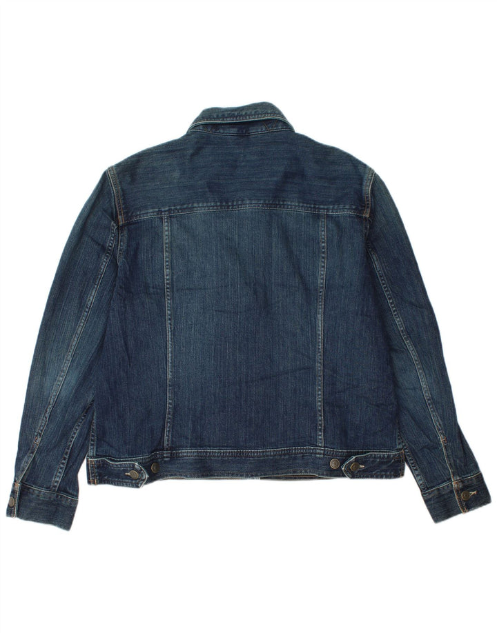 Jaqueta jeans feminina Eddie Bauer Reino Unido 18 XL azul marinho algodão