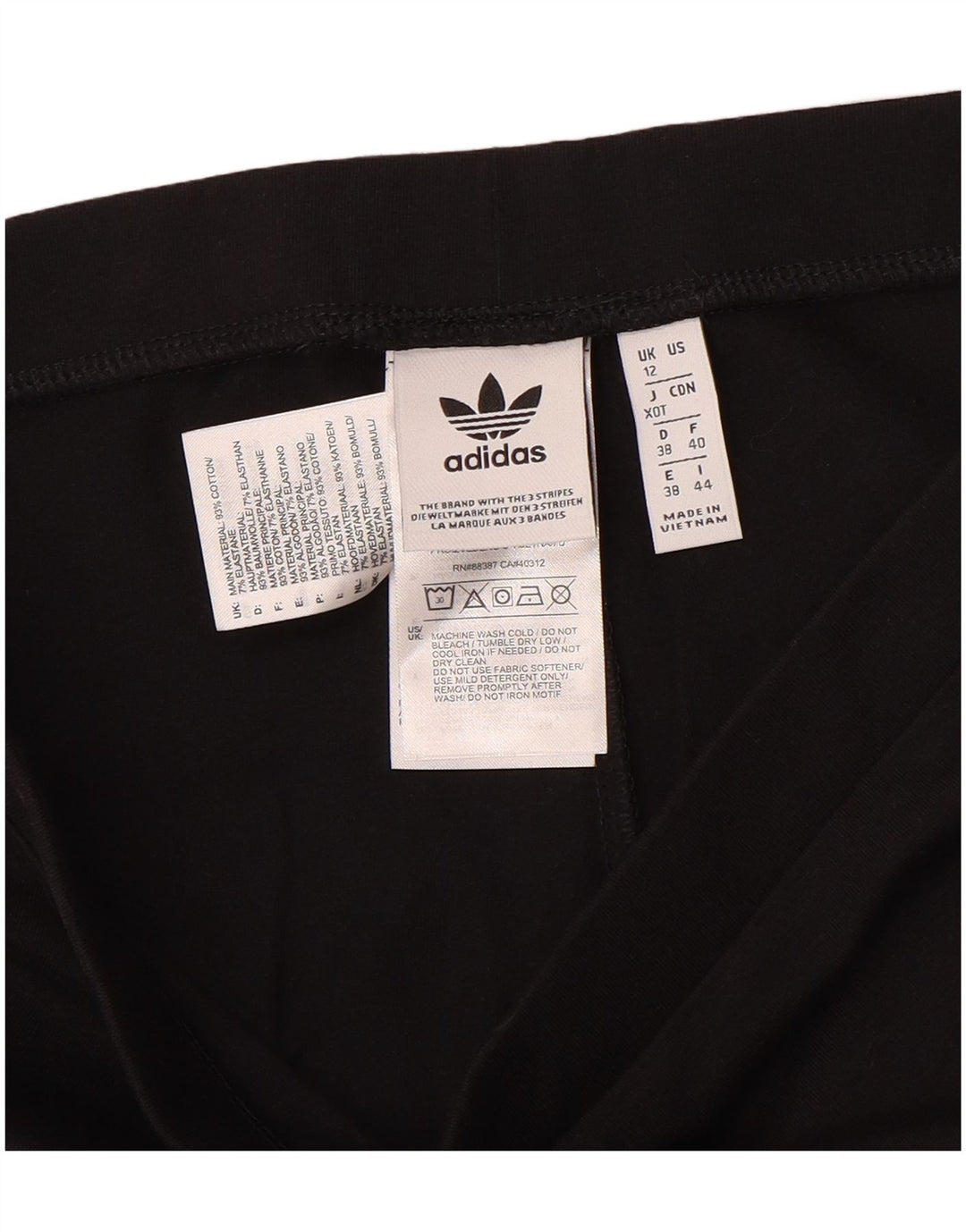 Leggings Adidas Femininas UK 12 Médio Algodão Preto