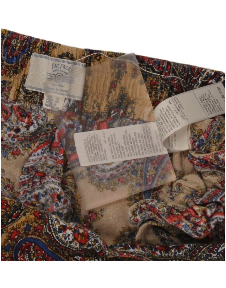 Calça feminina de cintura alta FAT FACE UK 12 média W30 L27 multicolorida