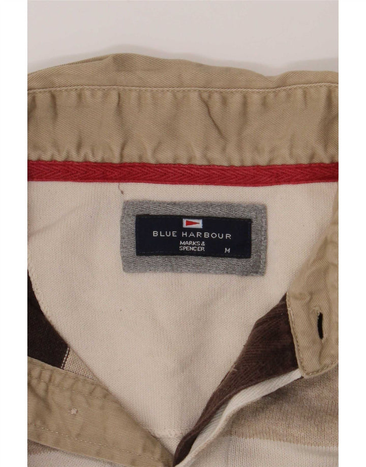 Suéter masculino Marks & Spencer Blue Harbour com gola polo marrom médio