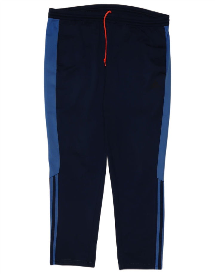 Calça de treino masculina Adidas grande bloco colorido azul marinho