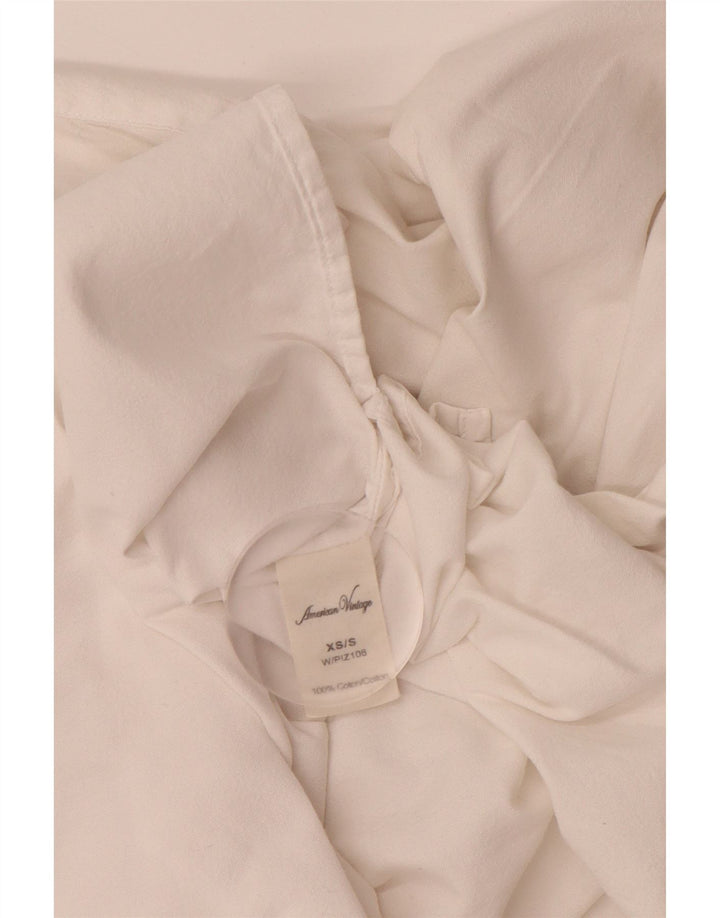Camisa oversized feminina VINTAGE UK 6 XS algodão branco