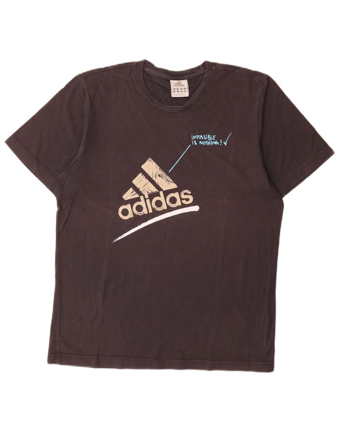 ADIDAS Mens Graphic T-Shirt Top Médio Algodão Preto