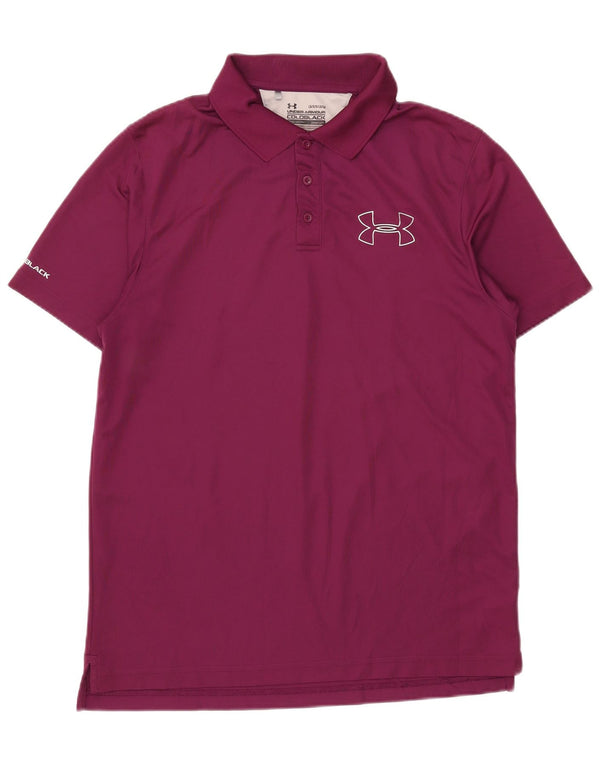 Camisa polo masculina Under Armour Heat Gear grande bloco colorido roxo