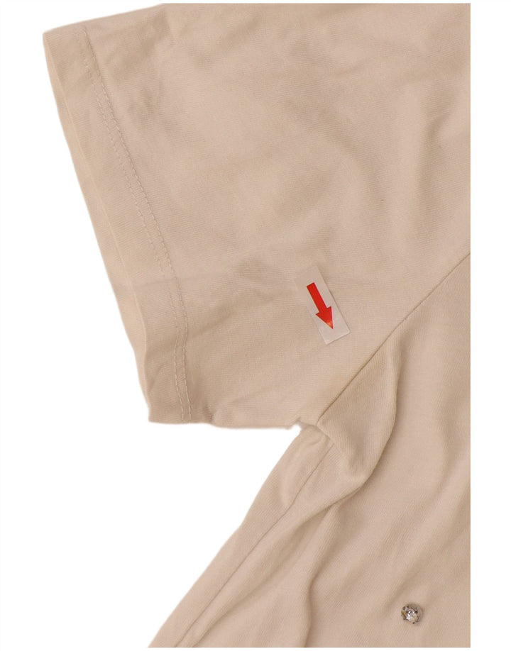 Camiseta feminina Zara UK 14 algodão branco médio