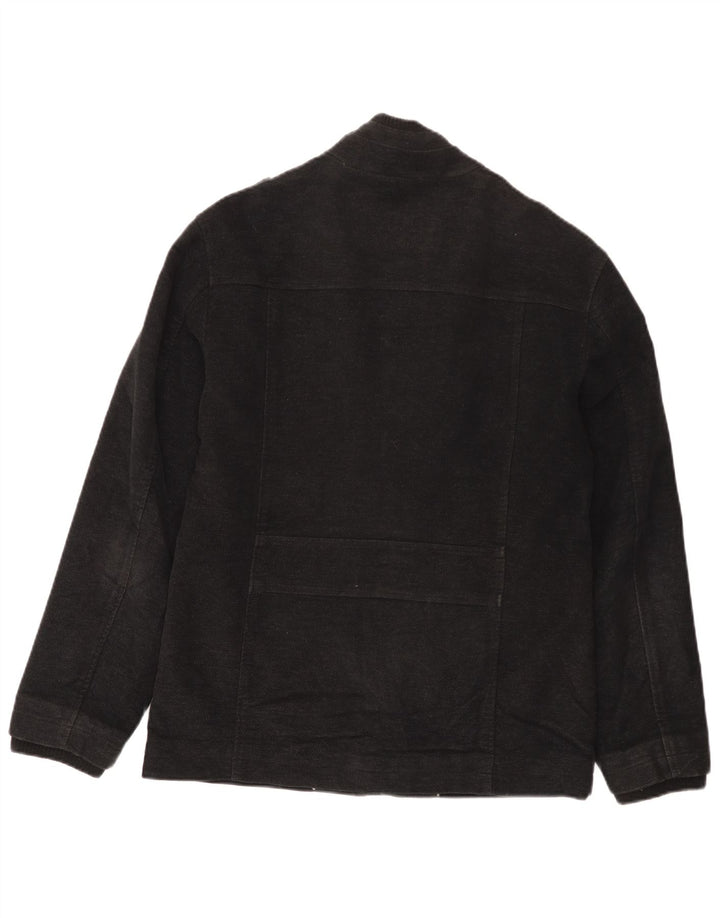 Jaqueta militar masculina Marks & Spencer Reino Unido 36 algodão preto pequeno
