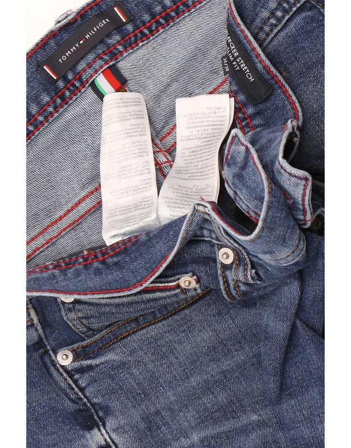 Tommy Hilfiger Masculino Bleecker Stretch Slim Jeans W34 L30 Azul Algodão