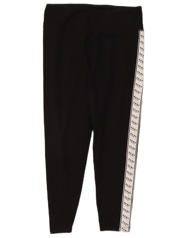 Leggings femininas Dkny com estampa gráfica UK 14 grande algodão colorido preto