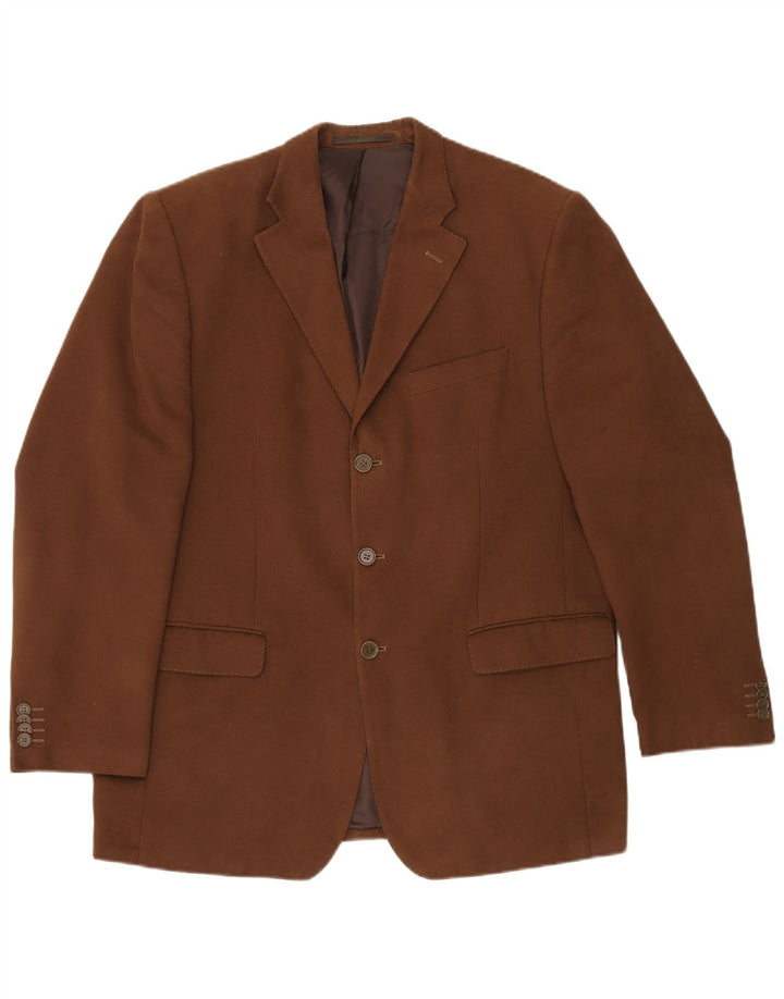 Jaqueta blazer masculina ROBBIE com 3 botões Reino Unido 42 XL marrom poliéster