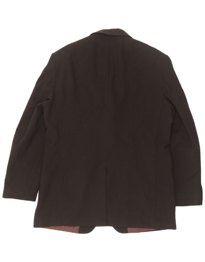 Jaqueta blazer masculina de 3 botões Marks & Spencer Reino Unido 42 grande poliéster preto