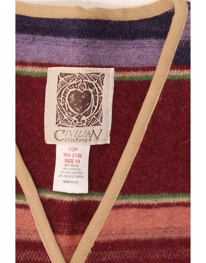 Suéter cardigã feminino grande CIVILIAN Reino Unido 14 grande multicolorido