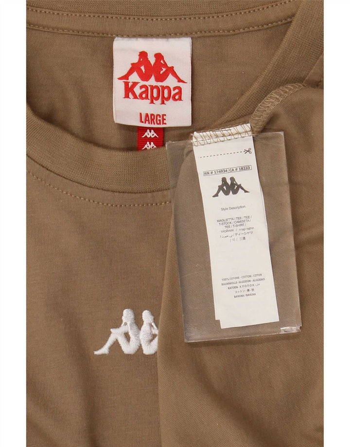 Camiseta masculina Kappa Top grande algodão marrom