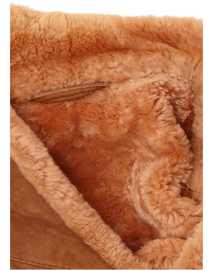 Jaqueta masculina VINTAGE Duffle Shearling UK 40 grande marrom