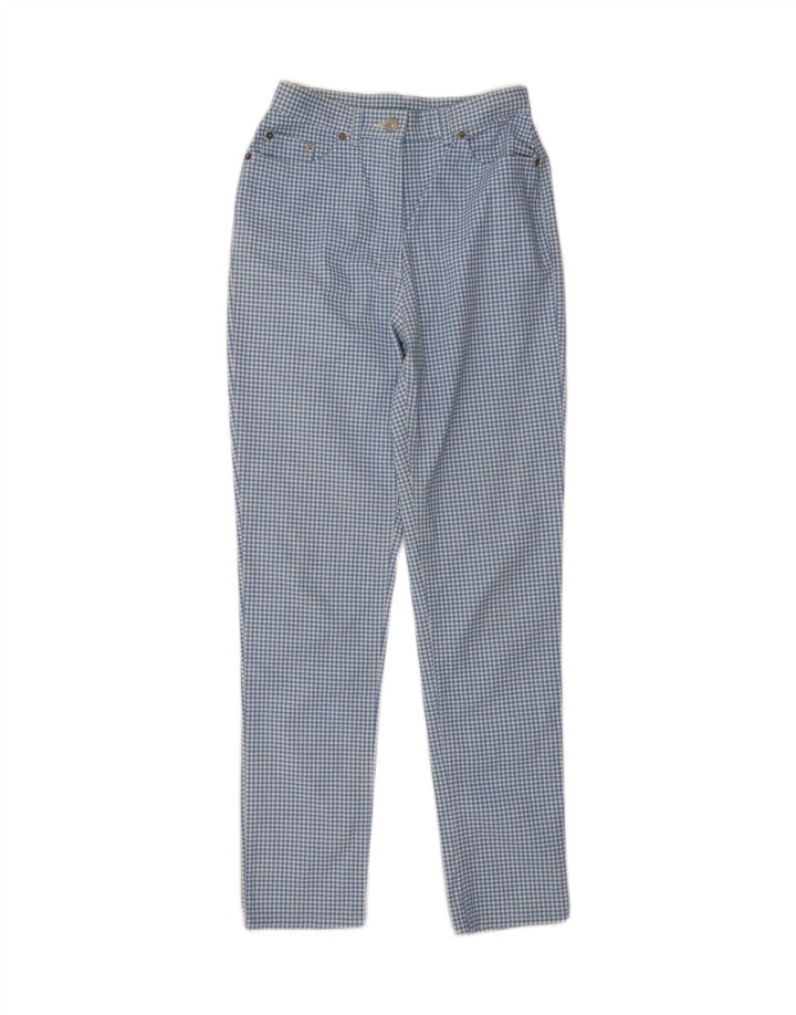 BENETTON Womens Tapered Casual Trousers W24 L30 Blue Gingham Vintage Benetton and Second-Hand Benetton from Messina Hembry 