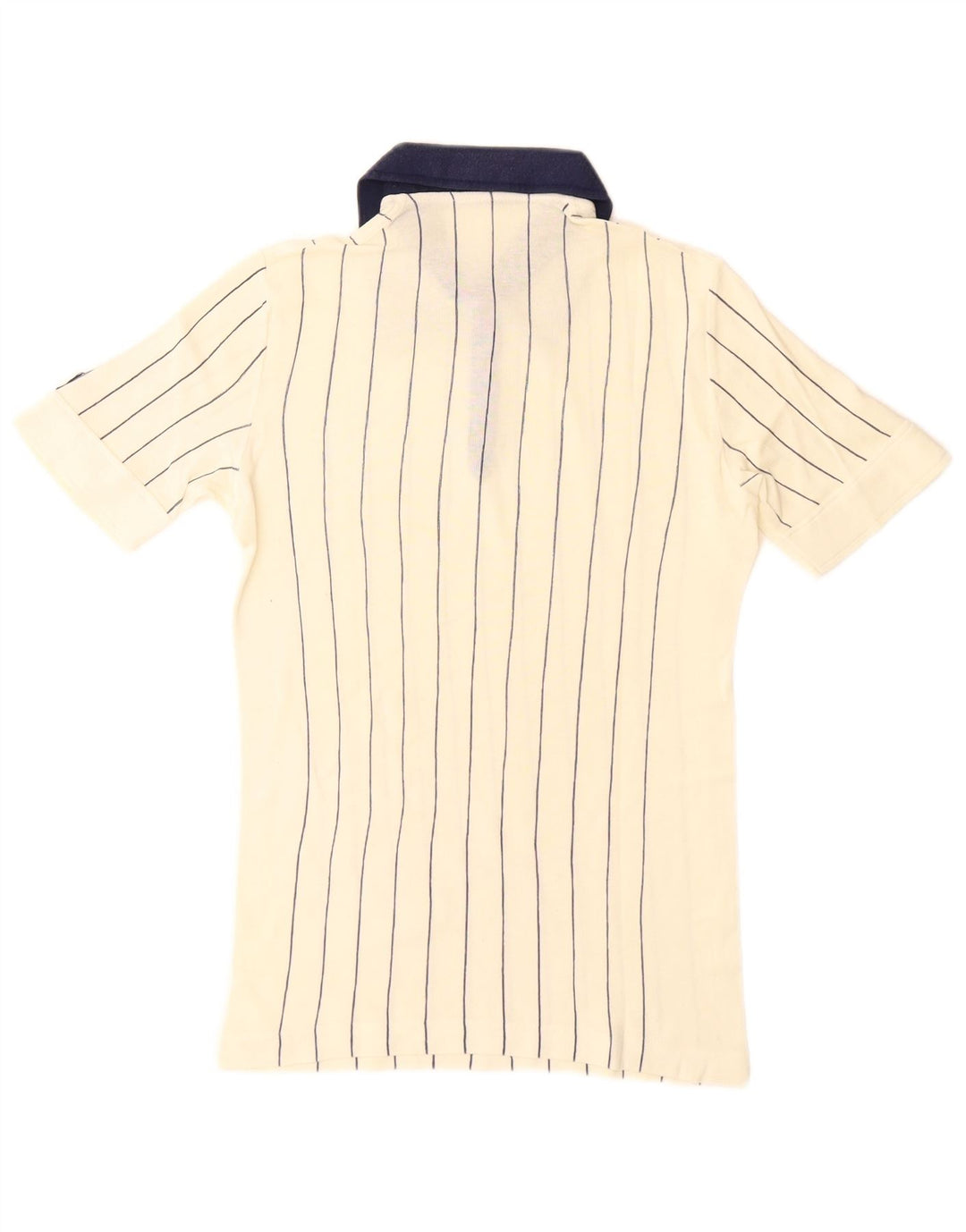 Fila Mens Rugby Polo Shirt IT 46 Pequeno Algodão Listrado Branco