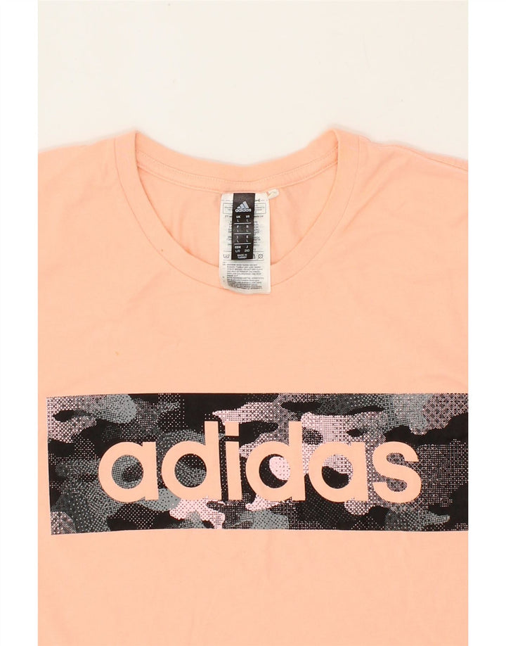 ADIDAS Mens Graphic T-Shirt Top Large Pink Cotton Vintage Adidas and Second-Hand Adidas from Messina Hembry 