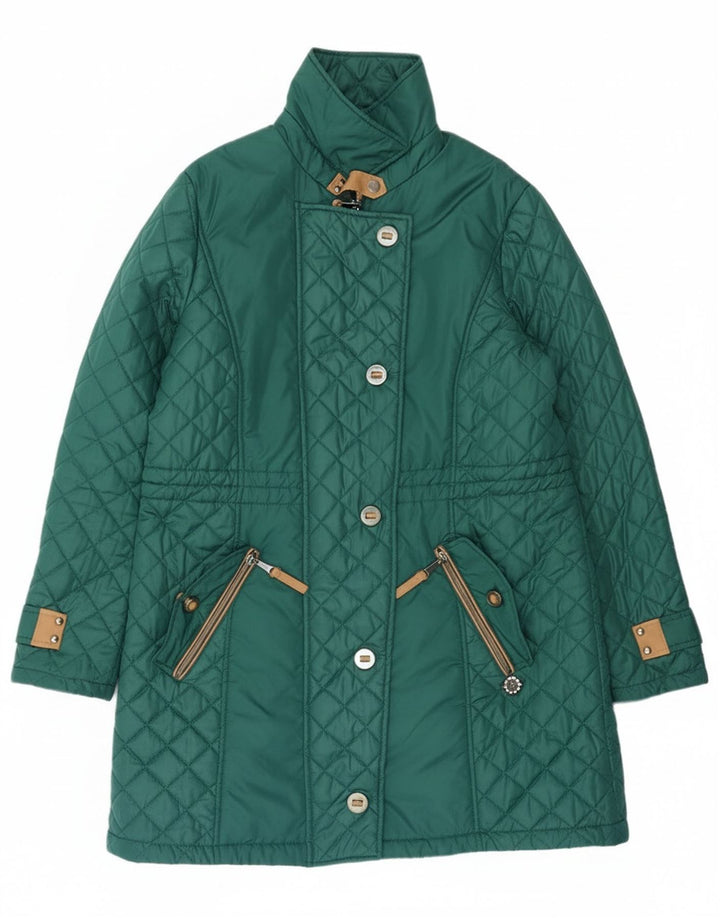 Casaco corta-vento acolchoado feminino Paco Boutique UK 16 poliéster verde grande