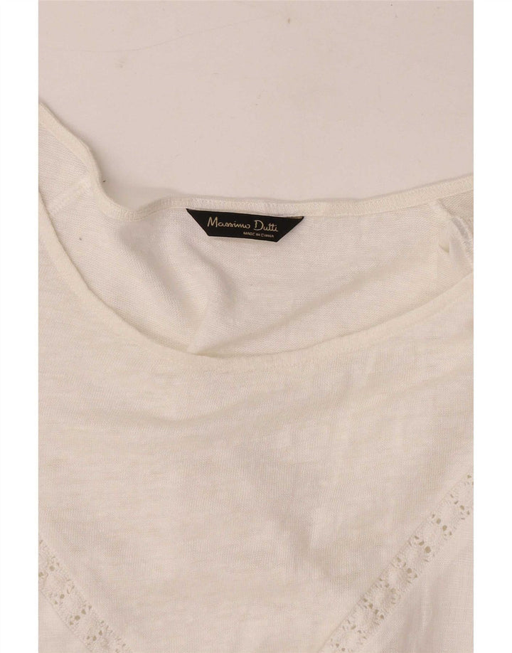 Blusa feminina Massimo Dutti UK 12 médio branco