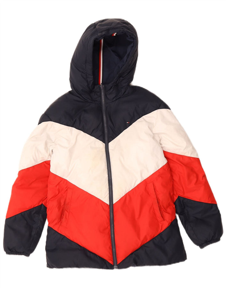 Tommy Hilfiger Jaqueta acolchoada com capuz para meninos 11-12 anos multicolorida