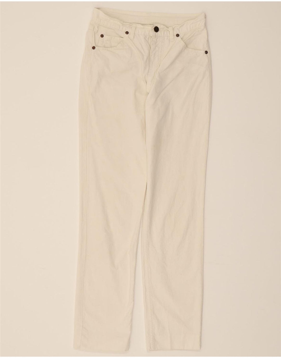 RIFLE Womens Straight Casual Trousers W29 L29 Beige Cotton Vintage Rifle and Second-Hand Rifle from Messina Hembry 