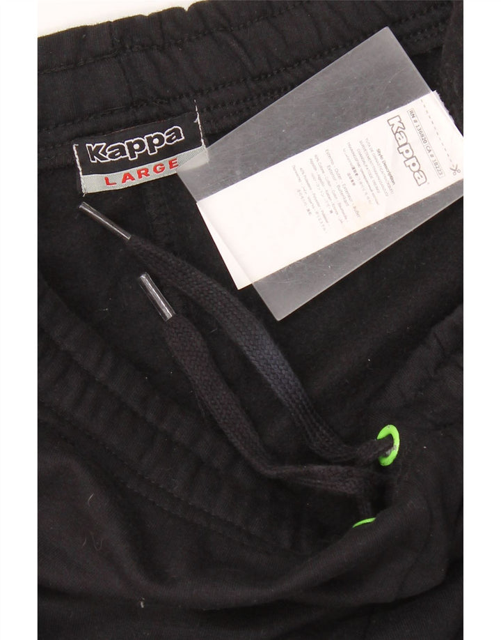 Calça de treino feminina Kappa Joggers grande algodão preto