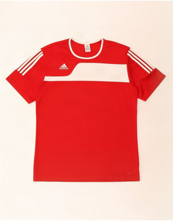 Adidas Masculino Climalite Camiseta Top XL Vermelho Colorblock Poliéster