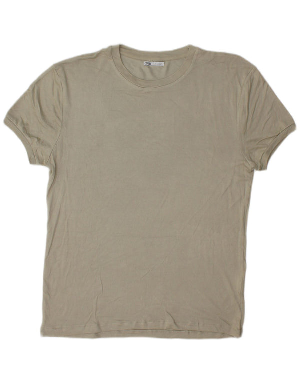 Zara Camiseta masculina grande viscose cinza